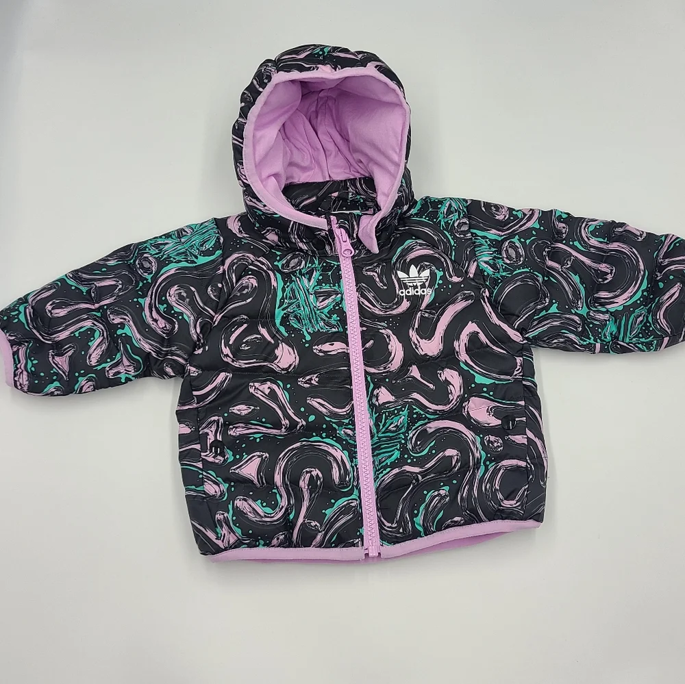 NEW Adidas baby girl down feather jacket size 6 months